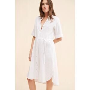 Ripe Maternity Molly Shirt Dress White Size‎ M